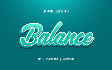 Balance Ediatable Texte Effect, Easy To Customize, EPS File