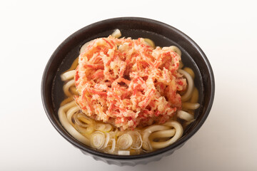 紅生姜のかき揚げうどん