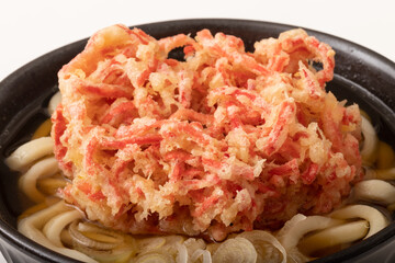 紅生姜のかき揚げうどん