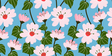 Cute seamless pattern of floral. For fabric, wrallpaper, wrapping paper, etc 