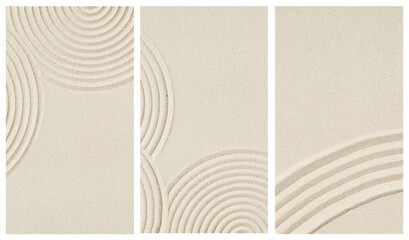 Lines drawing on sand, beautiful sandy texture. Spa background, minimal concept