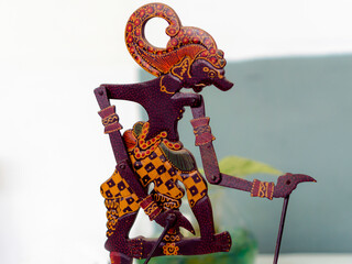 Miniature shadow puppets with the figure of Bima, are their own wooden crafts that are used as...
