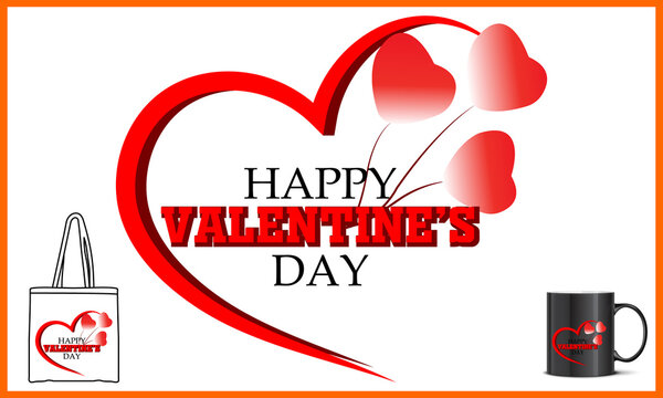  Happy Valentine’s Day T-shirt Design and colorful designs. Happy Valentine’s Day T-shirt Design in the Black background. Graphics for the print products, t-shirt, vintage sports apparel.