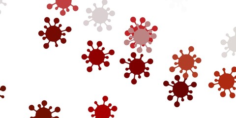 Fototapeta na wymiar Light brown vector backdrop with virus symbols.