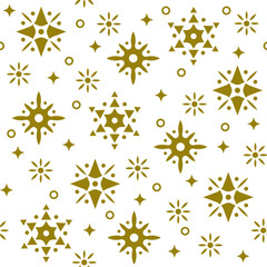 Seamless christmas pattern with snowflake and star. Perfect for wrapping paper, post card, greeting card, etc