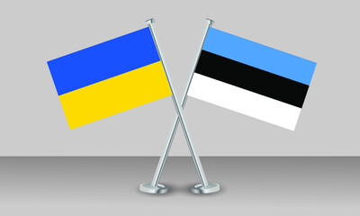 flags of Ukraine and Estonia. Official colors. Correct proportion. Banner design
