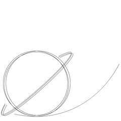 Jupiter planet silhouette line draw vector illustration