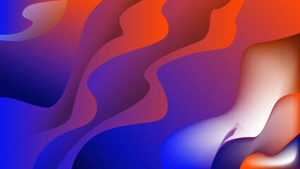 blue and orange abstract background with waves