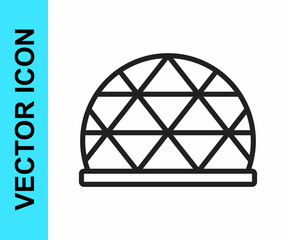 Black line Playground climbing equipment icon isolated on white background. Kid playground climb. Vector