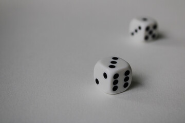 white dice on a white background
