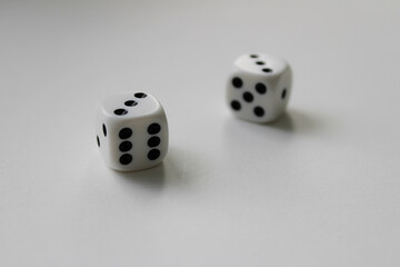 dice on a white background