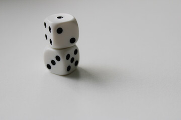 dice on a white background