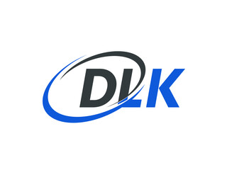 DLK letter creative modern elegant swoosh logo design