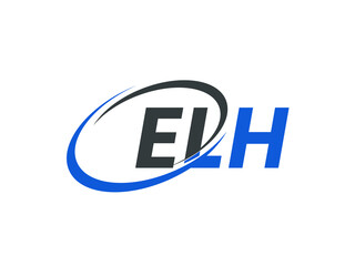 ELH letter creative modern elegant swoosh logo design