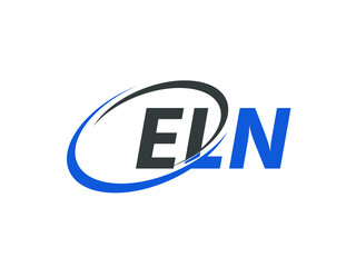 ELN letter creative modern elegant swoosh logo design