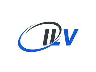 ILV letter creative modern elegant swoosh logo design