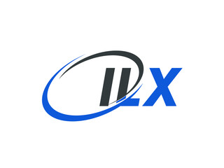ILX letter creative modern elegant swoosh logo design