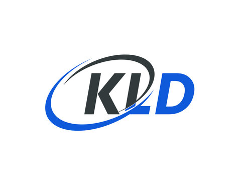 KLD letter creative modern elegant swoosh logo design