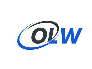 OLW letter creative modern elegant swoosh logo design