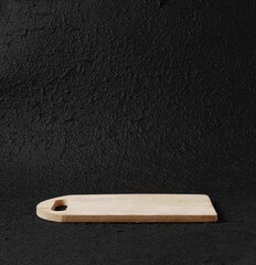 wooden podium for product display on paper background