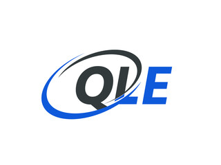 QLE letter creative modern elegant swoosh logo design