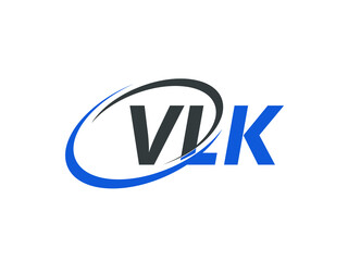 VLK letter creative modern elegant swoosh logo design