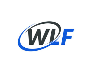 WLF letter creative modern elegant swoosh logo design