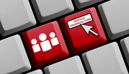 Digitale Veranstaltung online - Computer Tastatur