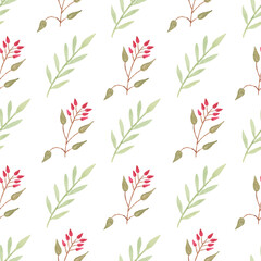 Watercolor leaf seamless pattern