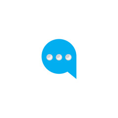 Abstract chat  logo design made of color pieces - various geometric shapes