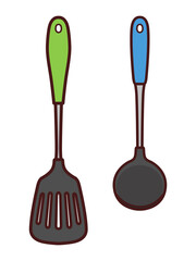 おたまとフライ返し　イラスト素材