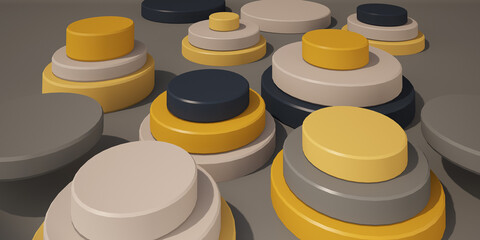 3D Rendering Color circular shape