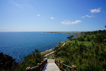 fascinating walkway at a seaside cliff