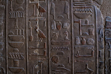  Egyptian hieroglyphic script used by ancient Egyptians to represent their language.