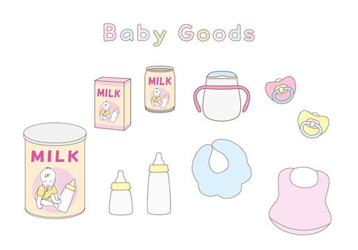 ベビーグッズ　ミルクと哺乳瓶とその他のセット