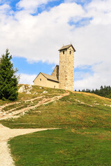 Fototapeta na wymiar Old church on a mountainside