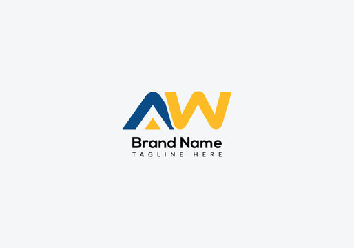 Abstract AW letter modern initial lettermarks logo design