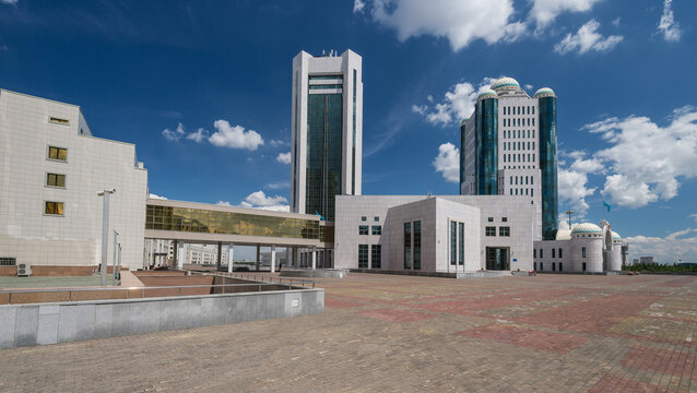 Center of capital of Kazakhstan - Astana./Astana/Astana, Kazakhstan - jule 5, 2014: Buildings of Parliament of the Republic of Kazakhstan.