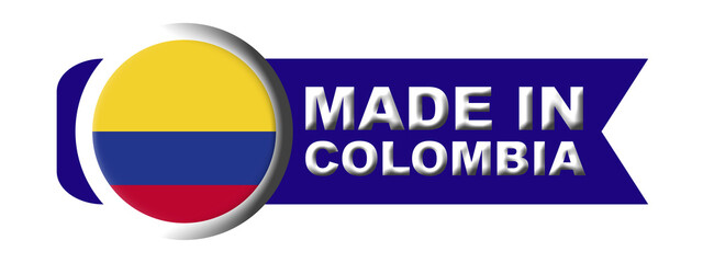 Made in Colombia Circular Flag Concept - 3D Illustration