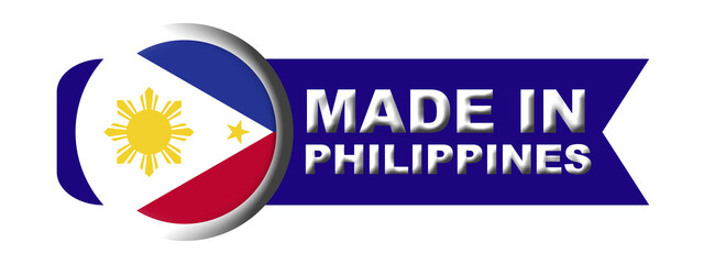 Made in Philippines Circular Flag Concept - 3D Illustration