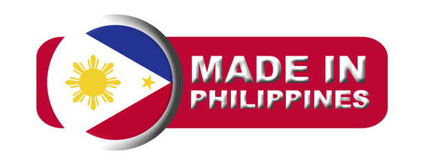 Made in Philippines Circular Flag Concept - 3D Illustration