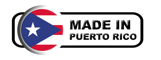 Made in Puerto Rico Circular Flag Concept - 3D Illustration