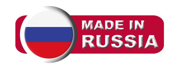 Made in Russia Circular Flag Concept - 3D Illustration
