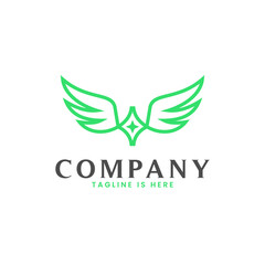 Wings Star Logo fly high vector design
