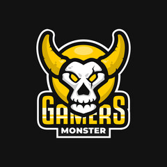 skull monster logo for e sport team. game logo. gaming logo template.