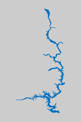 Lake Oahe. map. the largest reservoir in the USA