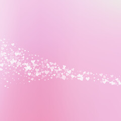 White heart love confettis. Valentine's day comet