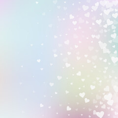 White heart love confettis. Valentine's day gradie