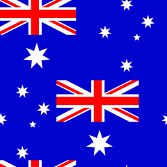 Seamless pattern in the form of the flag of Australia for modern textile and paper products. Vector