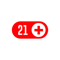 21 plus warning icon design vector illustration